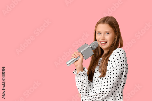 Cute girl with singing mode...