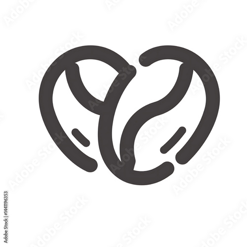 Eco-Friendly Heart Leaf Logo Design: Green Vector Illustration for Modern Sustainability and Wellness Branding