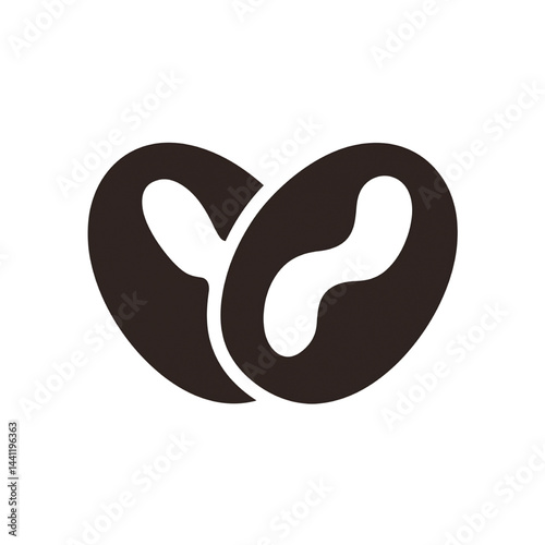 Modern Bean Icon Design: Coffee Logo Illustration in Vector Art for Branding