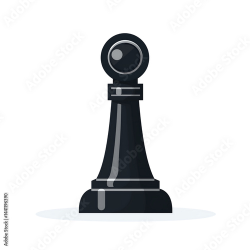 Minimalist Chess Strategy: Black Pawn Illustration on Board - Game Tactics and Competition