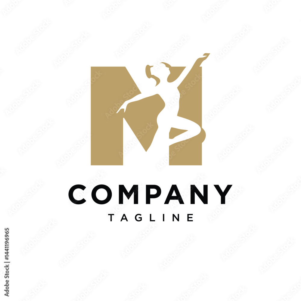 Naklejka premium Letter M Dance Logo Icon Vector