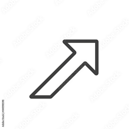 Minimalist Black and White Arrow Icon for Navigation and Growth – Modern Graphic Symbol for User Interface and Business Progress