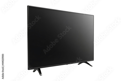 Black smart television isolated on transparent background
