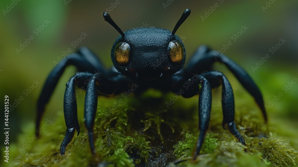 Fototapeta premium Jungle insect macro, mossy forest