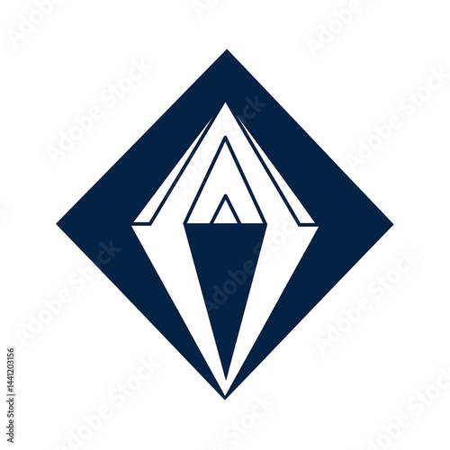 Diamond Logo with Geometric Design: Modern Emblem for Creative Brand Identity