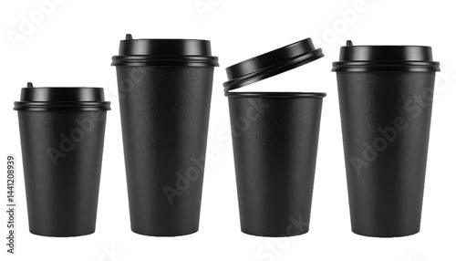 Wallpaper Mural black modern coffee to-go cup isolated on white or transparent      Torontodigital.ca