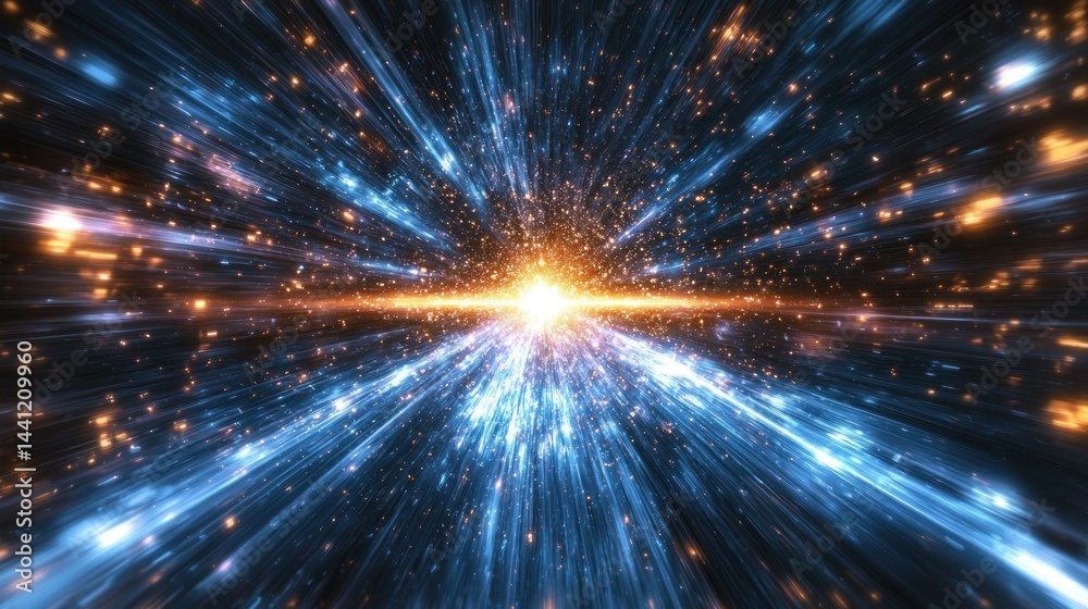 Naklejka premium Glowing cosmic rays