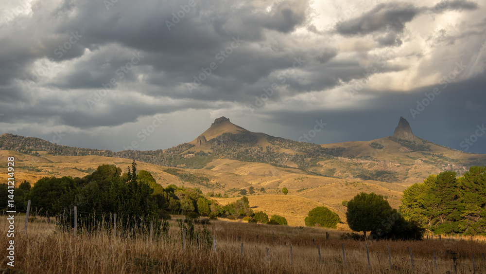 Fototapeta premium impressive clouds at lanin national park, patagonia, argentina