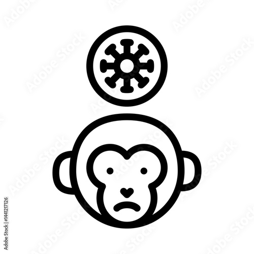 monkeypox outline icon. epidemic black line illustration.