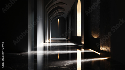 Modern corridor A modern architectural design with an open corridor and striking architectural details.