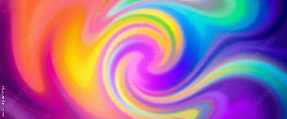 Obraz premium Vibrant rainbow swirl, gradient blend abstract art, magical, texture
