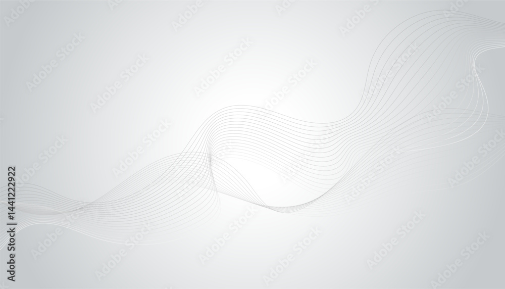 Fototapeta premium Abstract white background with gray dynamic curve. Vector illustration