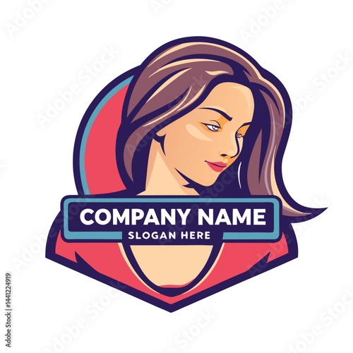 Female portrait logo, company branding