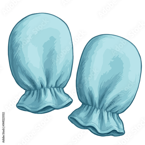 Soft Pastel Baby Mittens Vector – Newborn Cotton Hand Covers