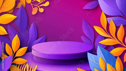 Colorful floral podium display