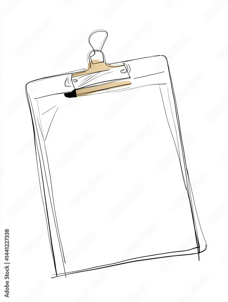 Naklejka premium A clipboard with a clip on it