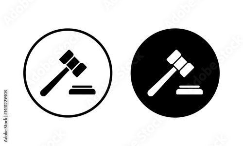 Gavel icon vector illustration. judge gavel sign and symbol. law icon. auction hammer