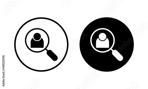 Hiring icon vector illustration. Search job vacancy sign and symbol. Human resources concept. Recruitment