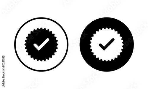 verified icon vector illustration. verification check mark. approved sign and symbol
