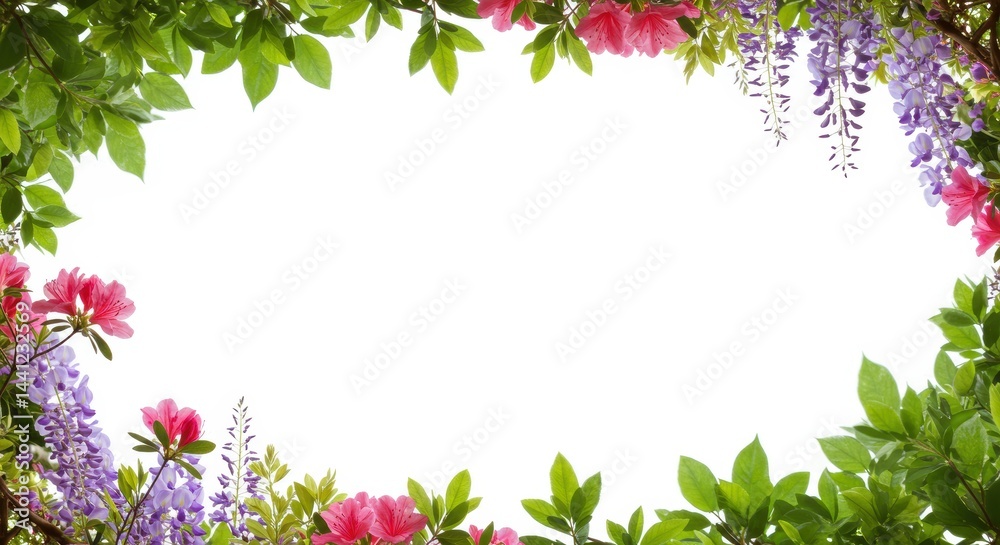 Fototapeta premium 春の花のつつじと藤