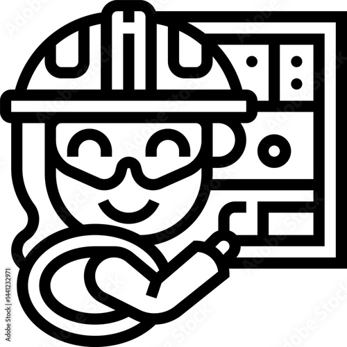 electrician illustration on a white background     