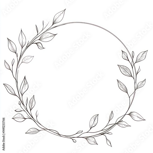 Elegant floral wreath graphic design, blank space for text