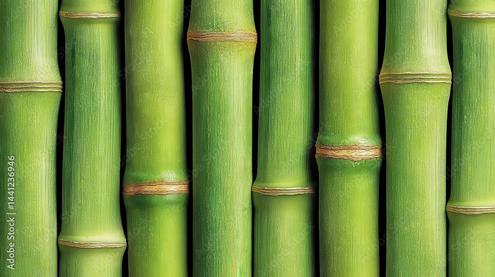 Obraz premium Verdant bamboo stalks forming dense, textural green background, promising natural aesthetic for design applications and creative visual contexts