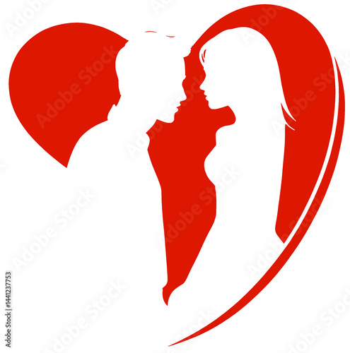 silhouette of a kissing cou...