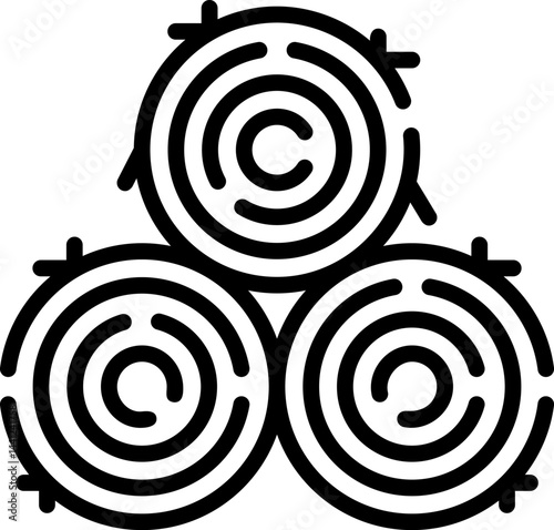 hay bale illustration on a white background     