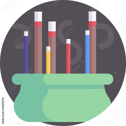 incense stick illustration on a white background     