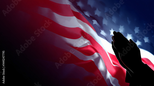 Obraz na płótnie National Day of Prayer in United States. First Thursday in May - Card, banner, and background. Vector illustration w salonie