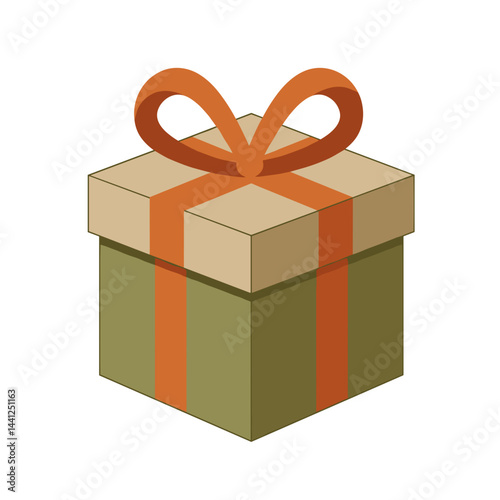Minimalist Gift Box Icon. Simple design with ribbon. Symbolizes gift delivery. E-commerce, holiday packaging, web/app symbol, vector