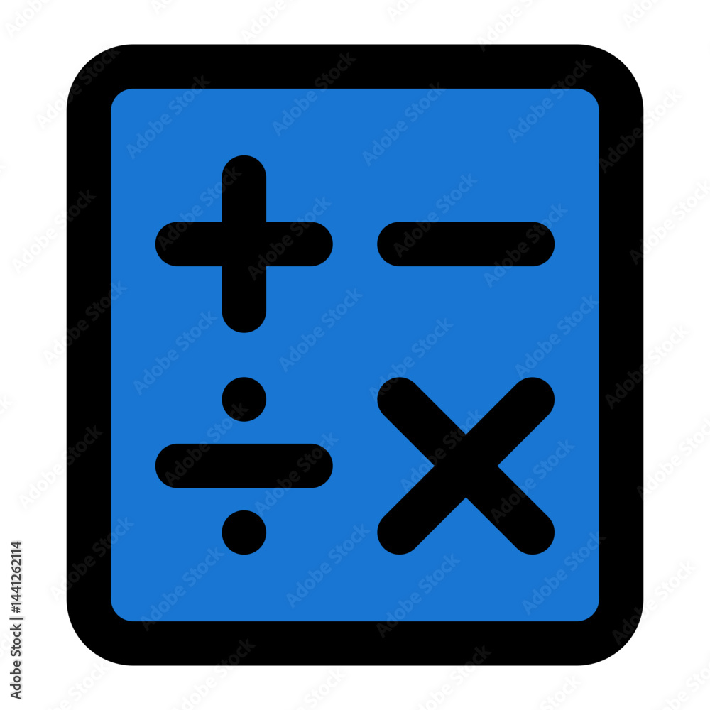 Obraz premium Symbol set illustrating basic mathematical operations for educational materials, apps, or websites.