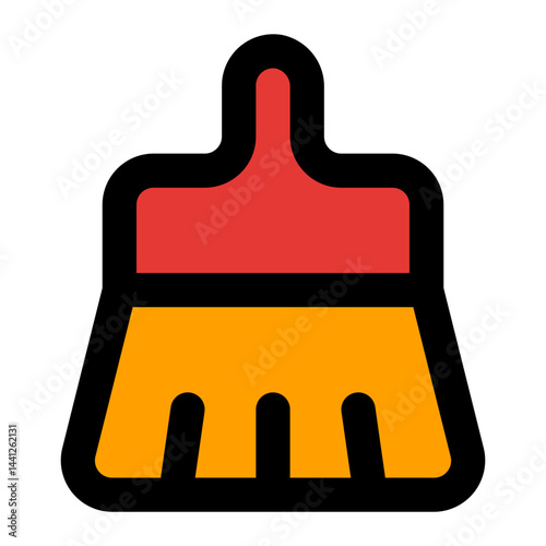 A cleaning tool icon that symbolizes cleanliness and organization, suitable for web design and app development.