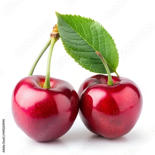 Wallpaper Mural two cherries isolated on white Torontodigital.ca