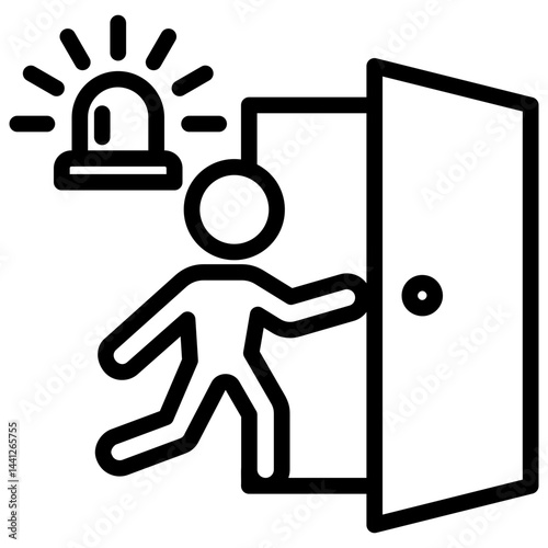 Evacuation Outline Icon
