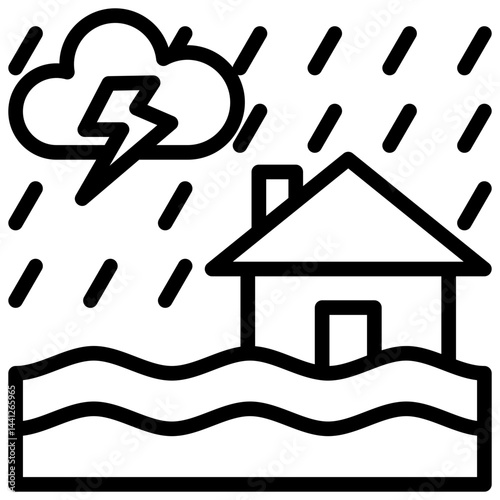Flood Outline Icon