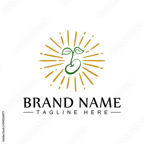 Growing seed logo design template. Fit for wheat farm, natural harvest, agronomy