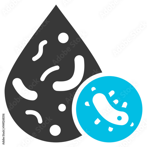 Contamination Glyph Blue Grey Icon