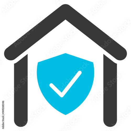 Shelter Glyph Blue Grey Icon