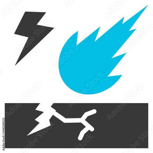 Aftermath Glyph Blue Grey Icon
