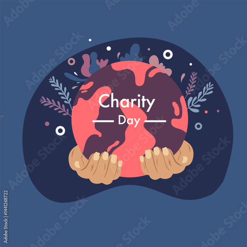 International day of charity hand drawn background vector design illustration