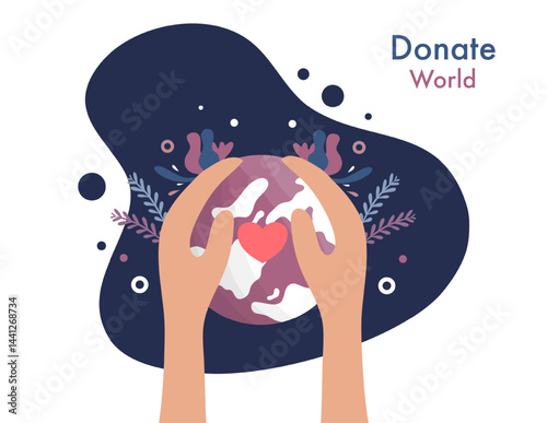 International day of charity hand drawn background vector design illustration