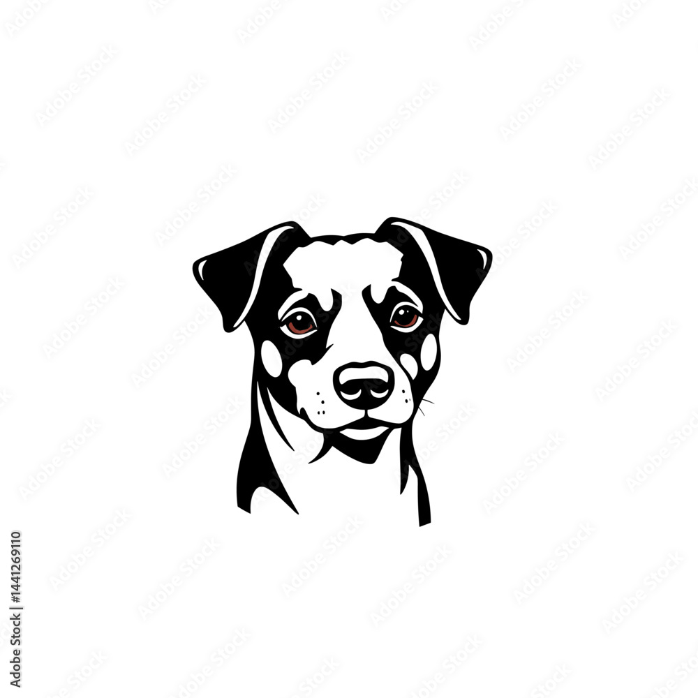 Fototapeta premium Monochromatic Jack Russell Terrier Portrait: Bold Graphic Design