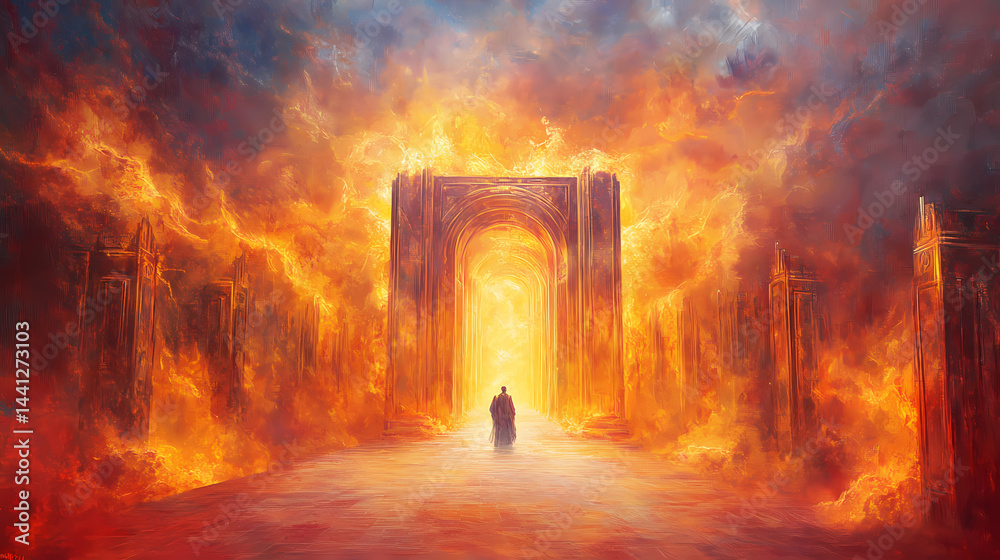 Obraz premium Prophecy book of daniel. Realm Furnace. Illustration