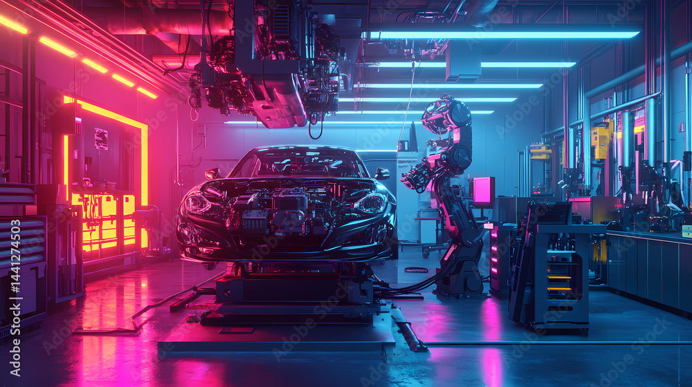 Fototapeta premium ai mechanic car