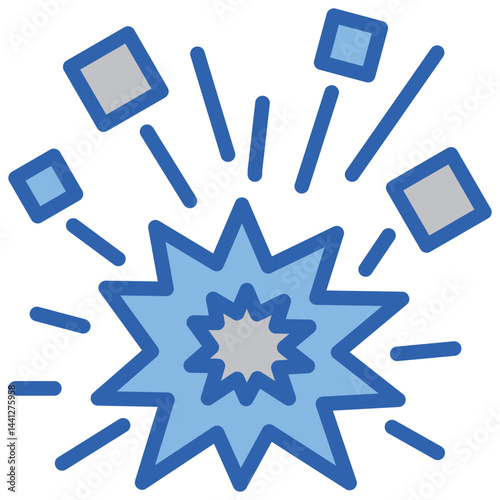 Ruin Blue White Icon