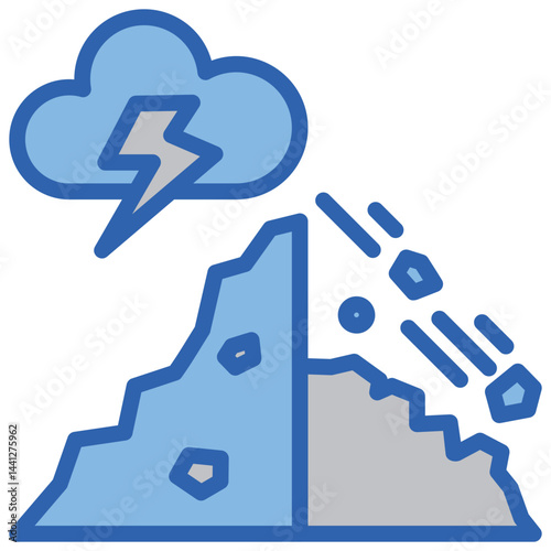 Collapse Blue White Icon