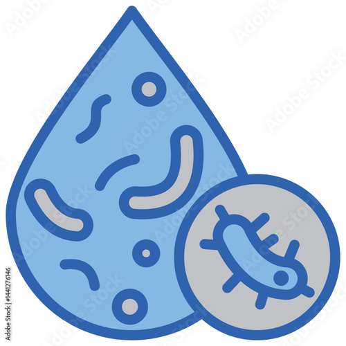 Contamination Blue White Icon