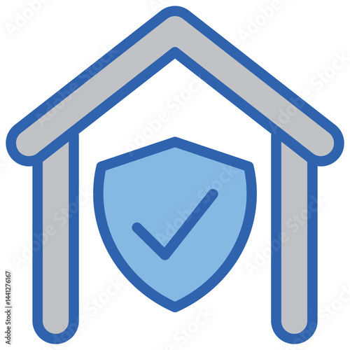 Shelter Blue White Icon